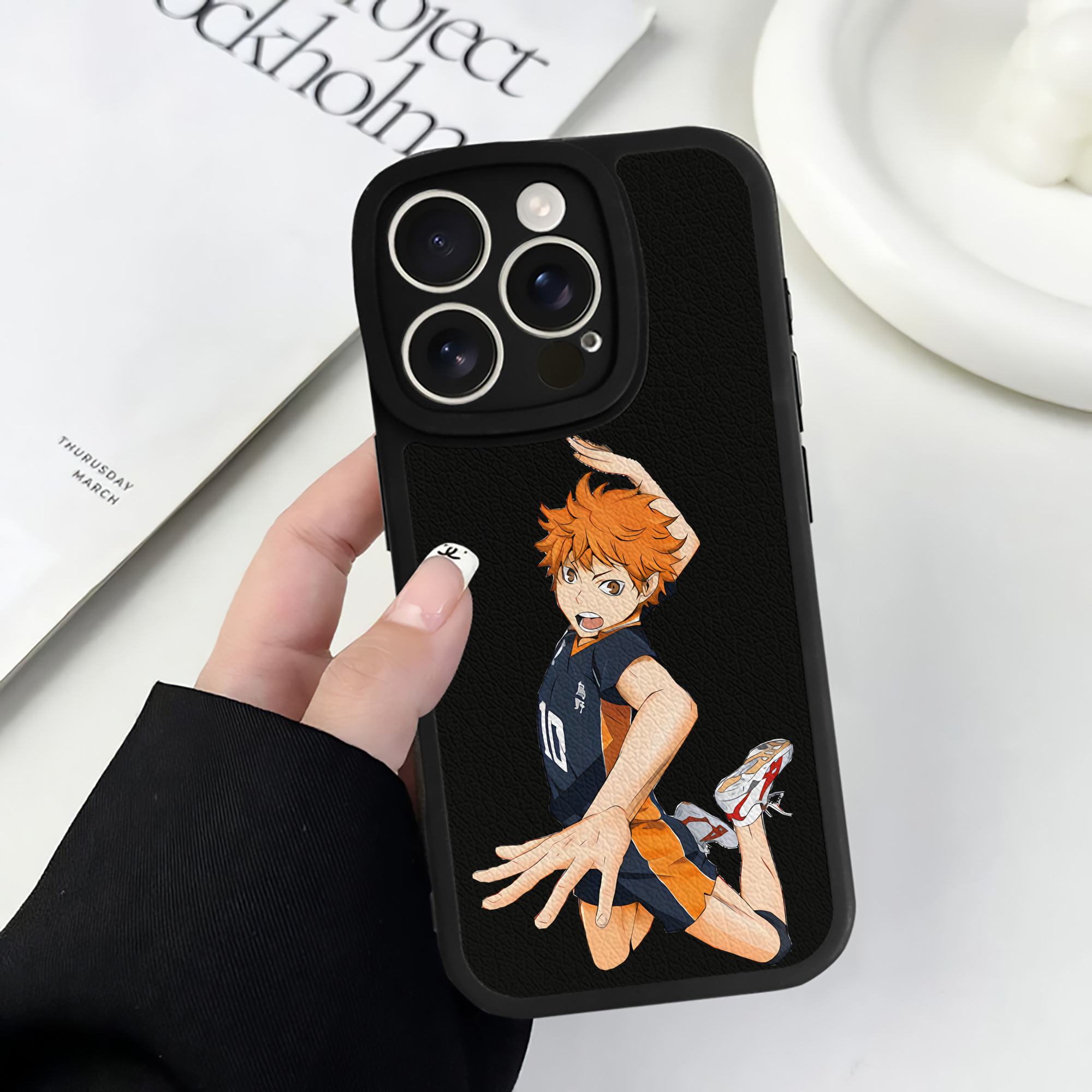 （画像用） ハイキュー!! Haikyu!! 【iPhone 16シリーズ対応】シリコンスマホケース（レザー調） 材質：シリコン